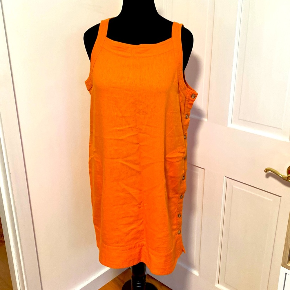 For Cynthia orange linen dress